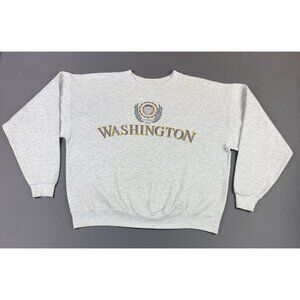Rare Vintage 90s University Of Washington Huskies NCAA Grey Crewneck Sweater